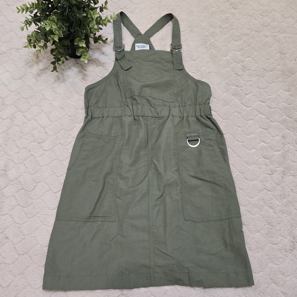 Colorful Planet Green Girls Overall Nylon Dress, Size Small - 7/8